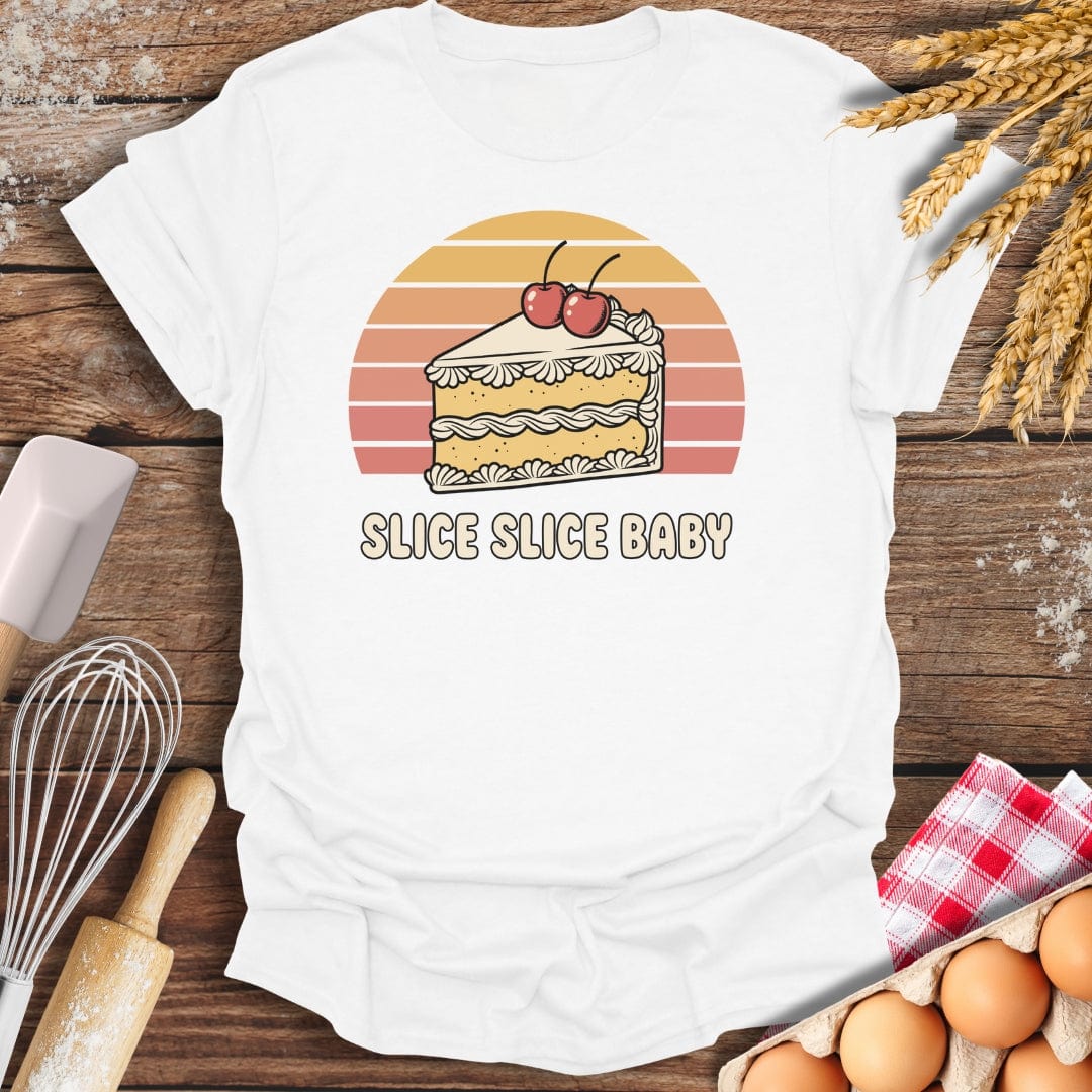 Slice Slice Baby T-Shirt White / S Baking Threads