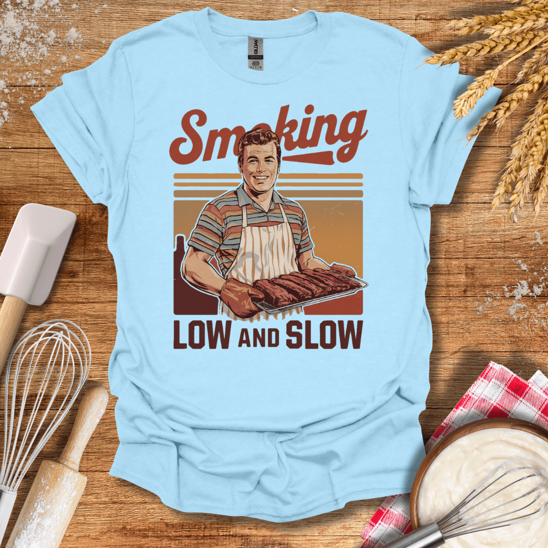 Smoking Low And Slow T-Shirt Light Blue / S Baking Threads