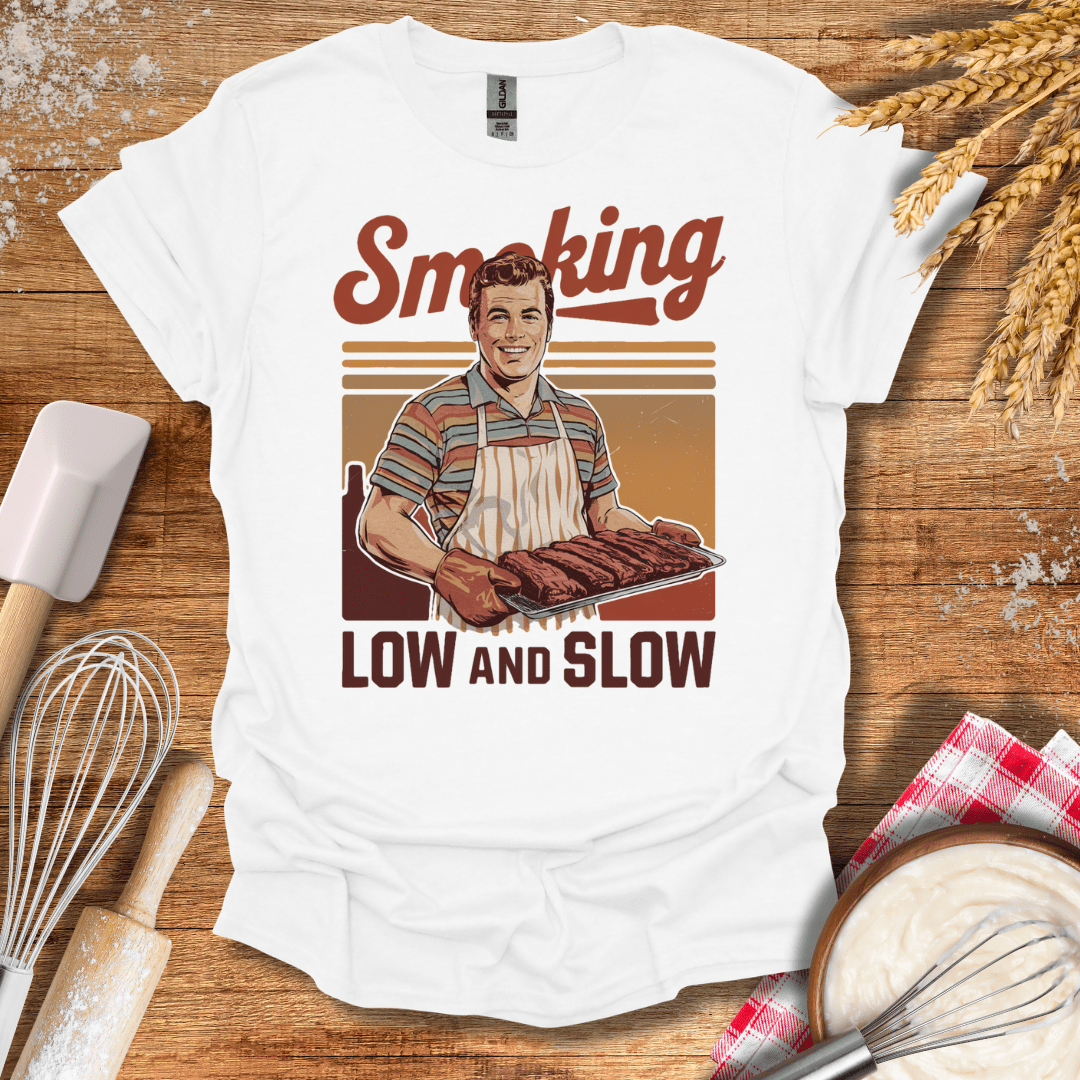 Smoking Low And Slow T-Shirt White / S Baking Threads