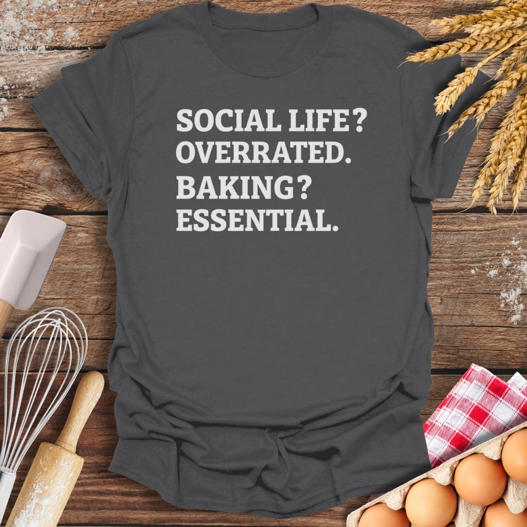 Social Life? T-Shirt Charcoal / S Baking Threads