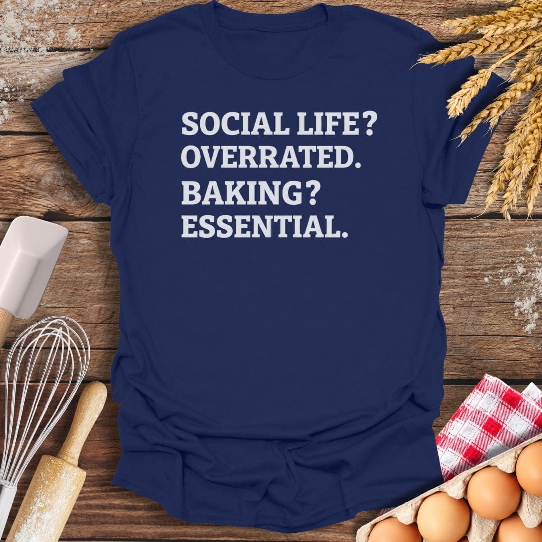 Social Life? T-Shirt Navy / S Baking Threads