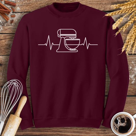 Stand Mixer EKG Sweatshirt Baking Threads