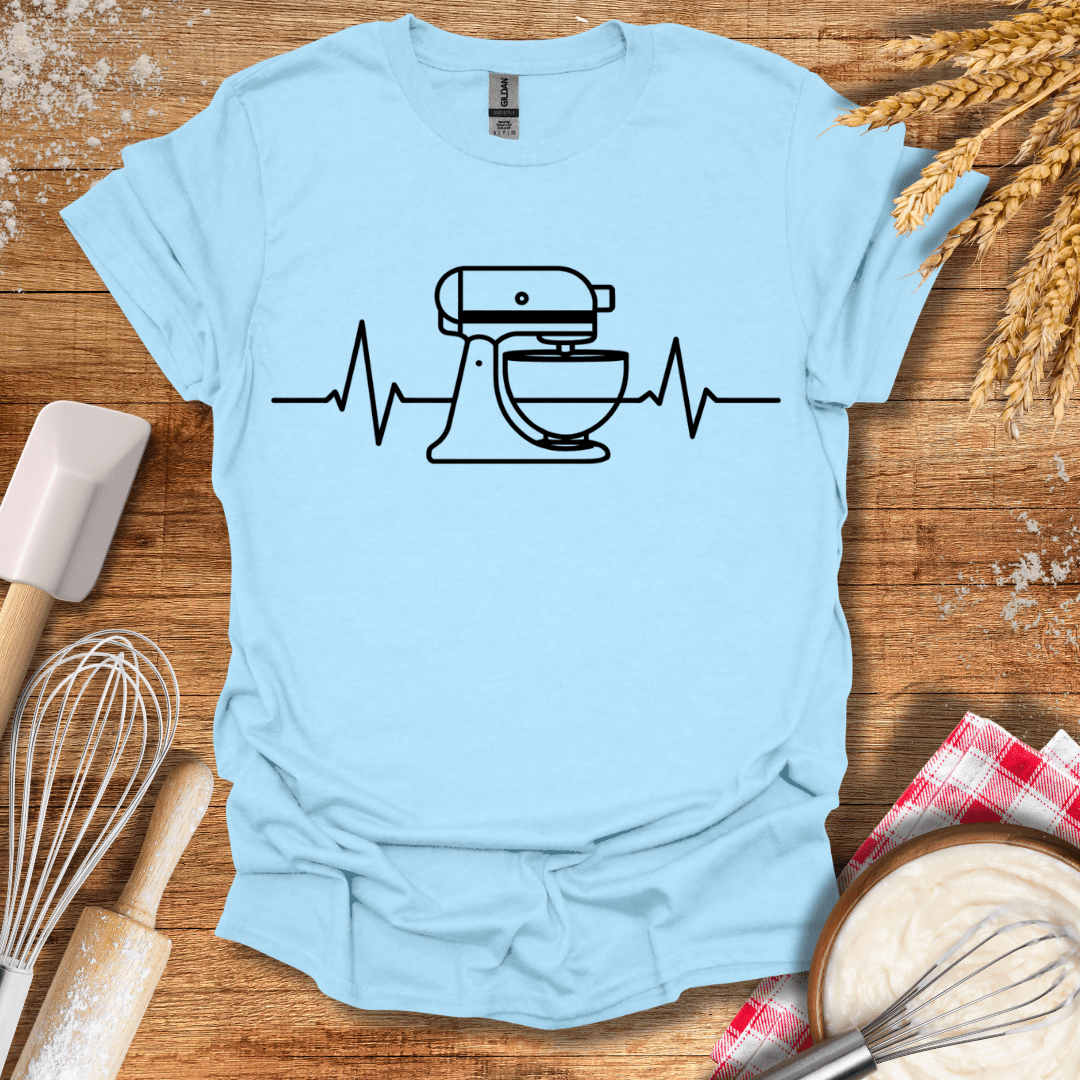 Stand Mixer EKG T-Shirt Light Blue / S Baking Threads