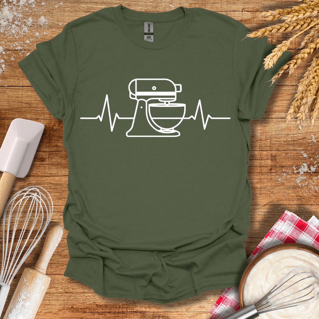 Stand Mixer EKG T-Shirt Military Green / S Baking Threads