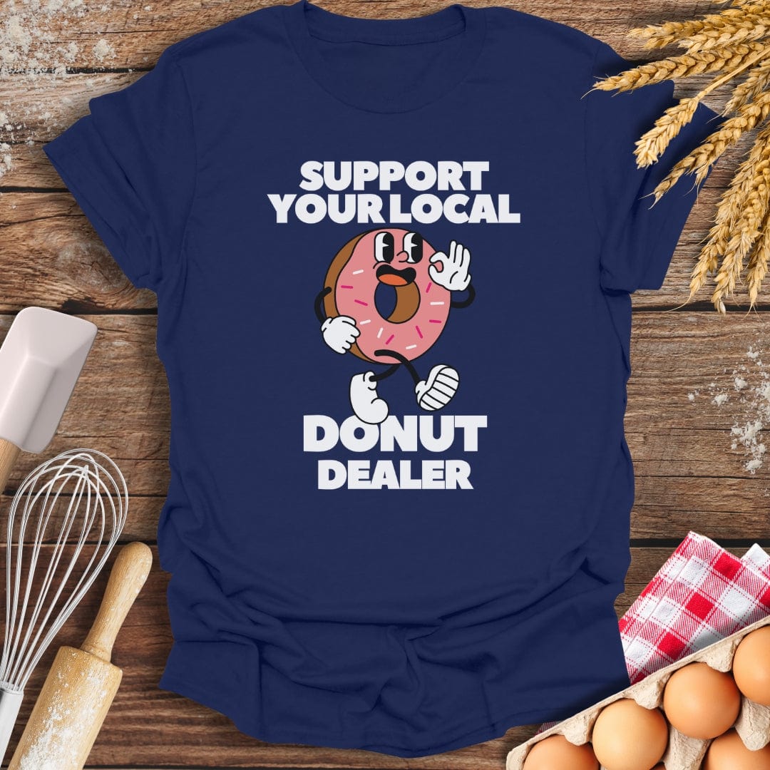 Support Your Local Donut Dealer T-Shirt Navy / S Baking Threads