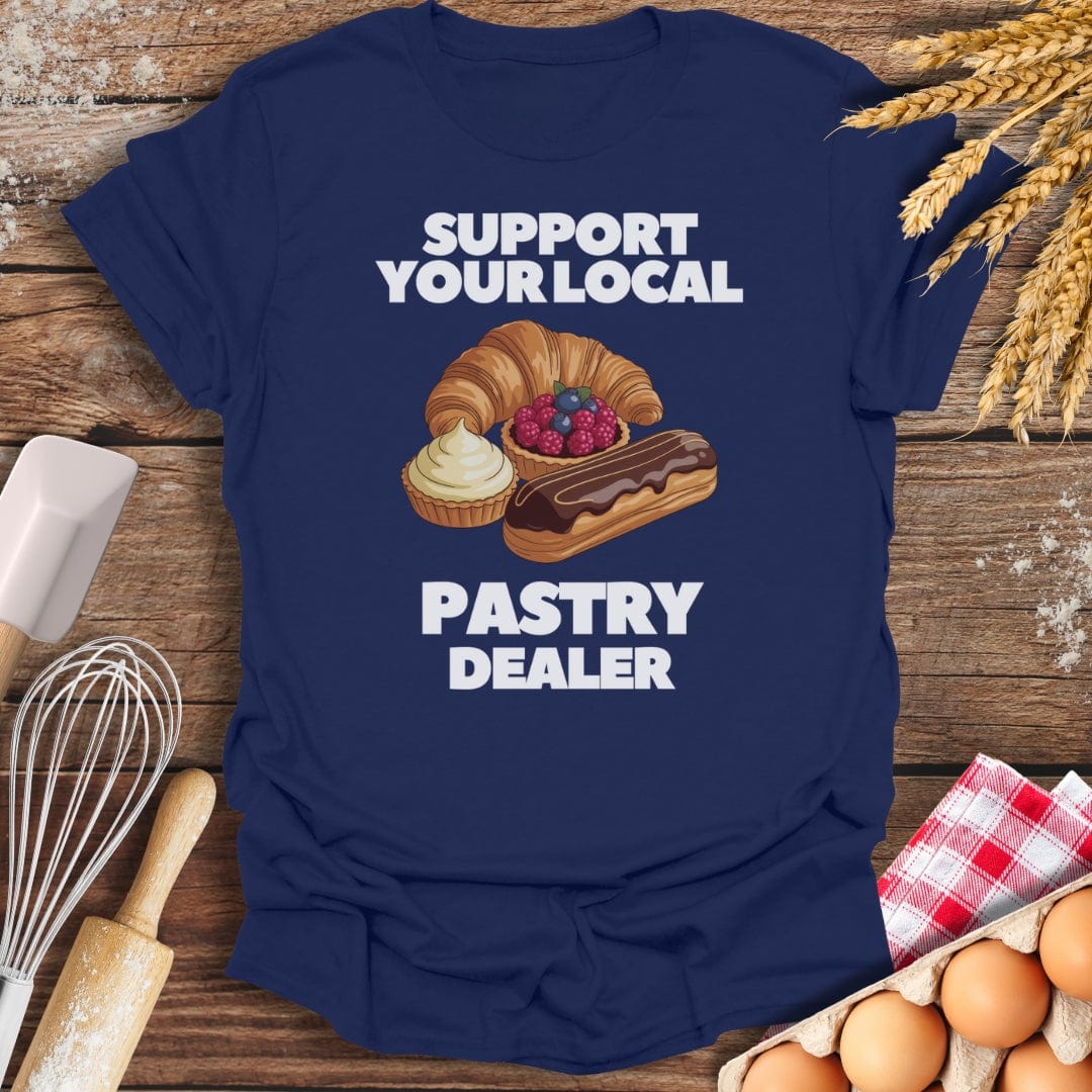 Support Your Local Pastry Dealer T-Shirt Navy / S Baking Threads