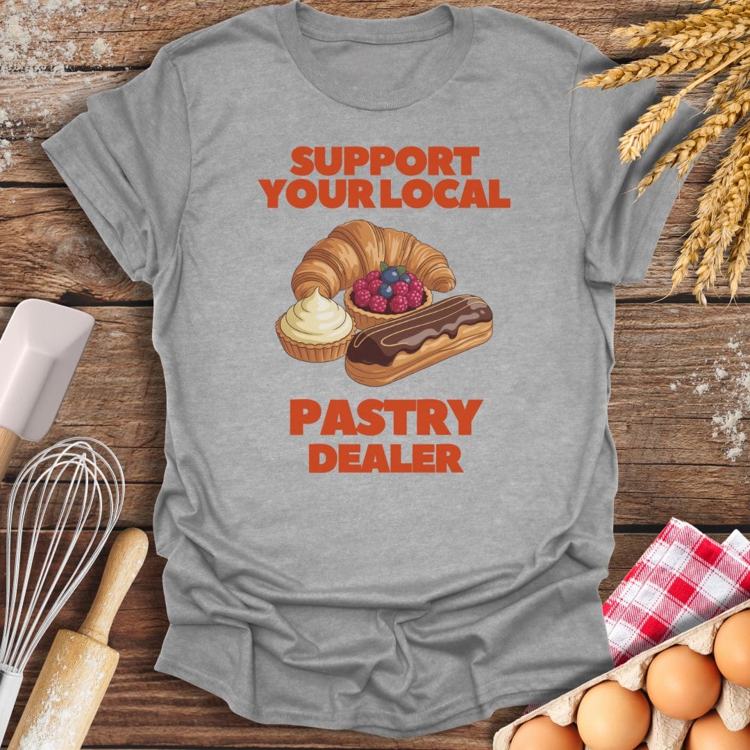 Support Your Local Pastry Dealer T-Shirt Sport Grey / S Baking Threads