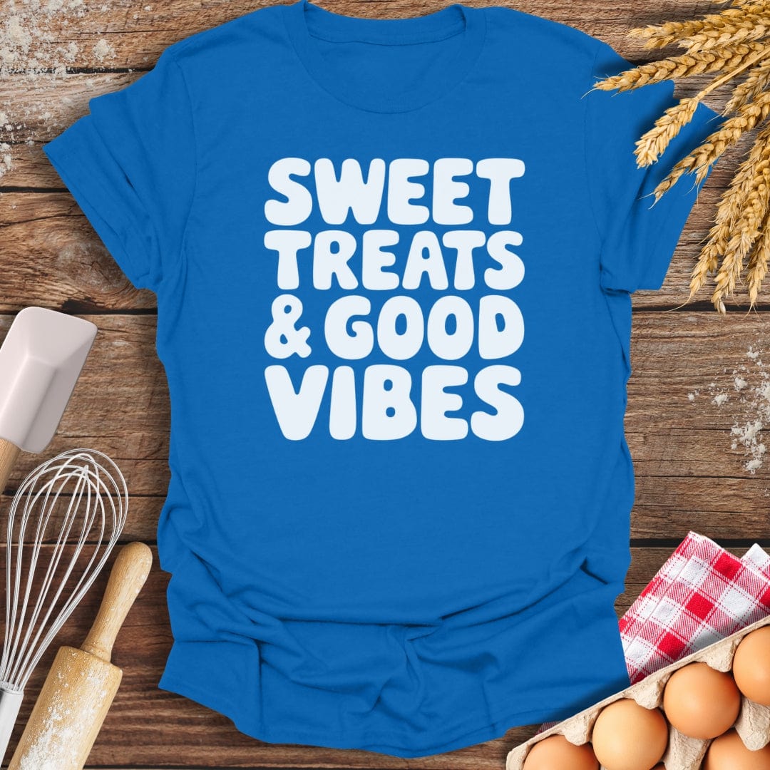 Sweet Treats & Good Vibes T-Shirt Royal / S Baking Threads