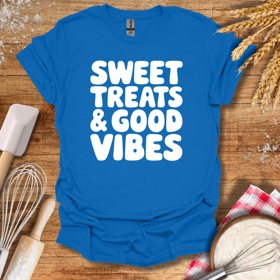 Sweet Treats & Good Vibes T-Shirt Royal / S Baking Threads