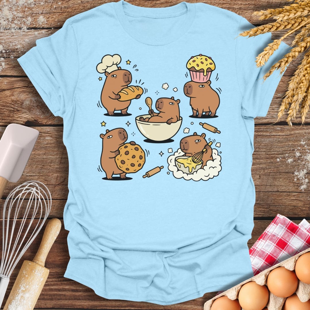 The Capy-Bakers T-Shirt Light Blue / S Baking Threads