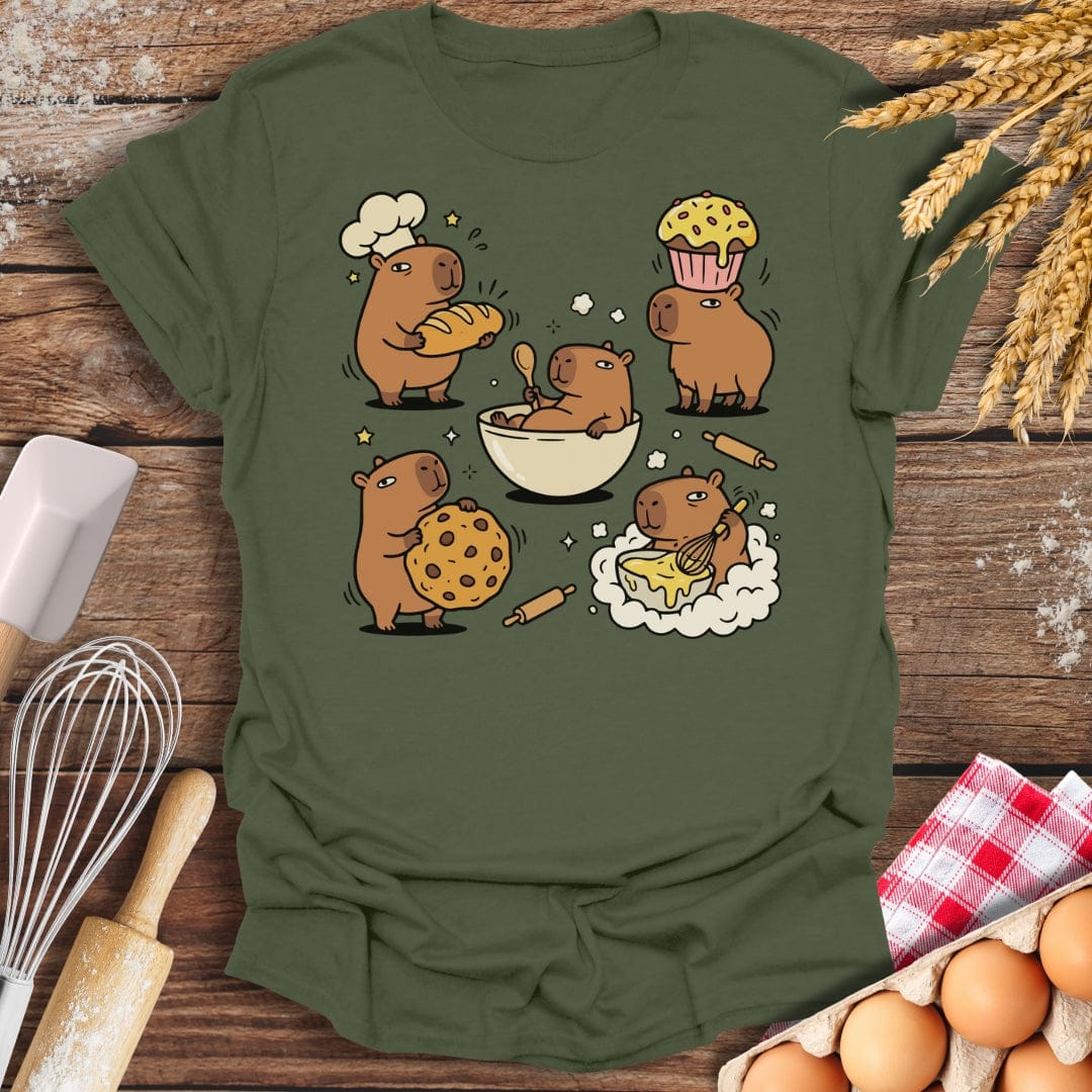 The Capy-Bakers T-Shirt Military Green / S Baking Threads