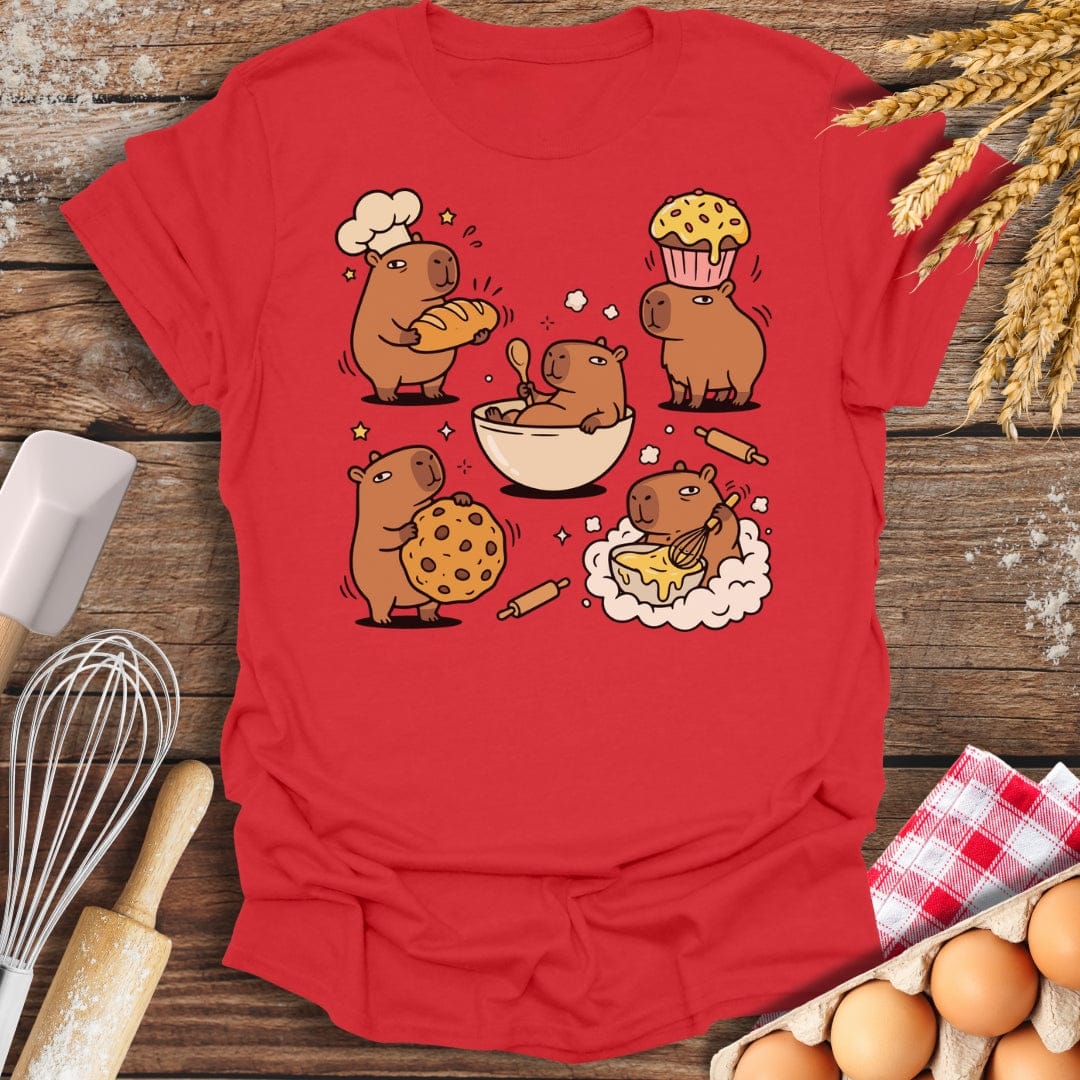 The Capy-Bakers T-Shirt Red / S Baking Threads