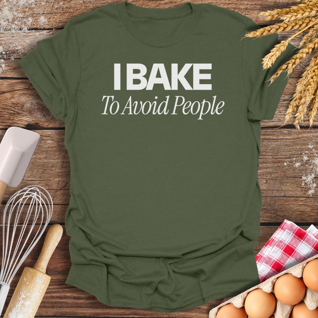 To Avoid People T-Shirt Military Green / S Baking Threads