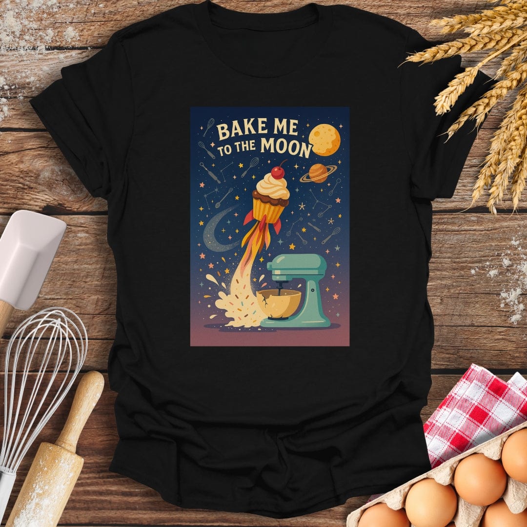 To The Moon T-Shirt Black / S Baking Threads