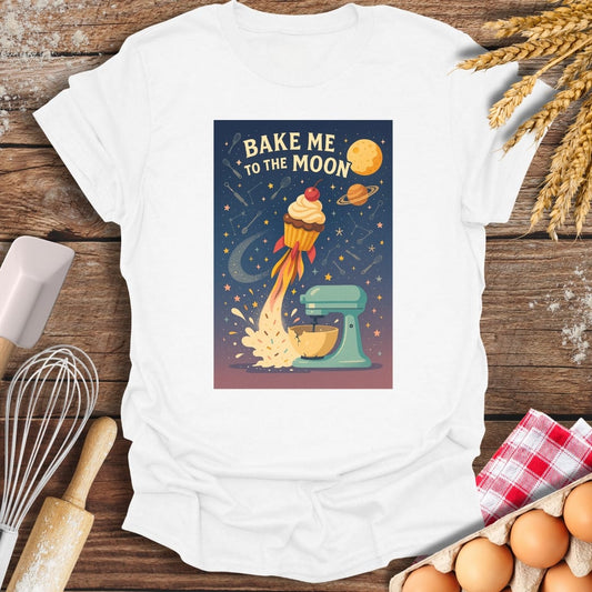 To The Moon T-Shirt White / S Baking Threads