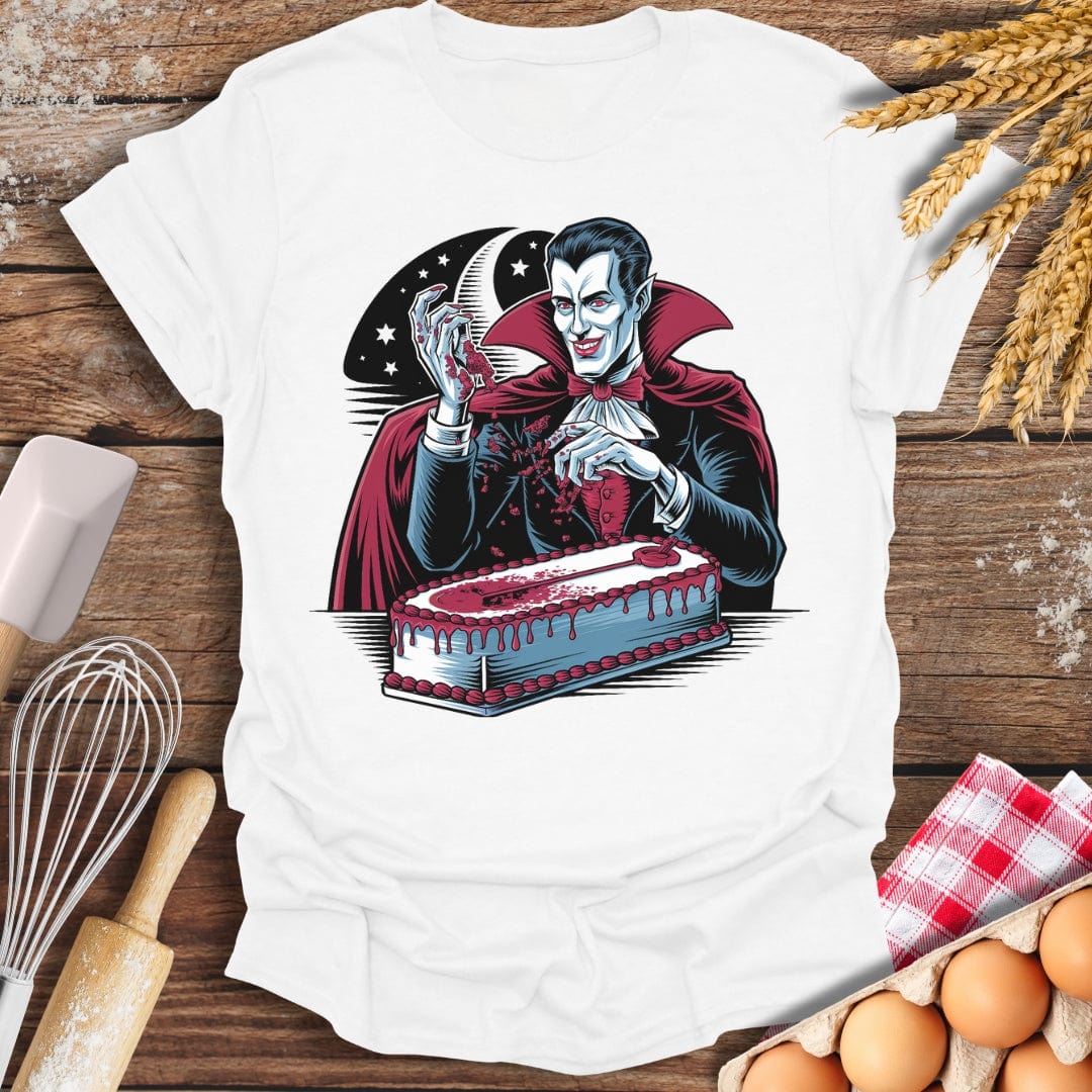 Vampire Bakes at Midnight T-Shirt White / S Baking Threads