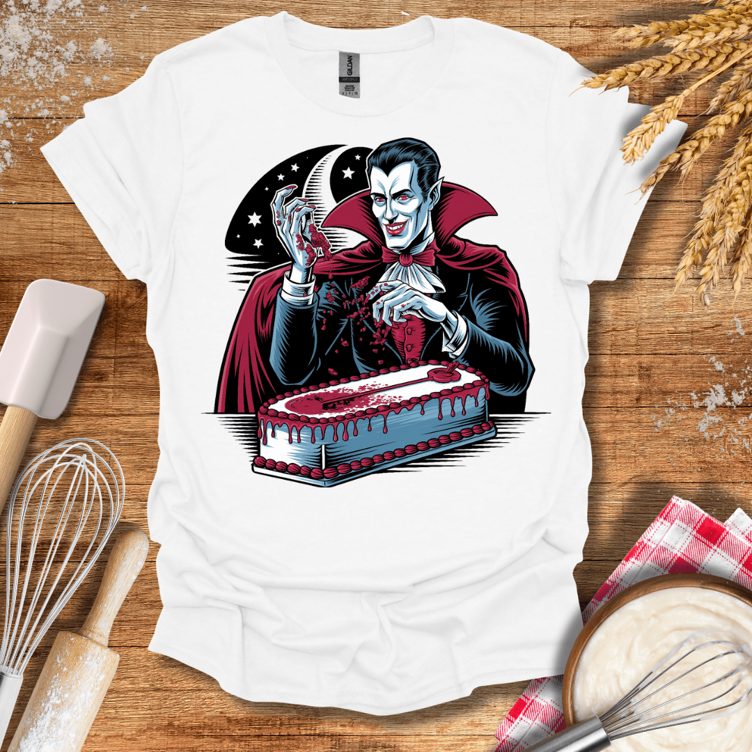 Vampire Bakes at Midnight T-Shirt White / S Baking Threads