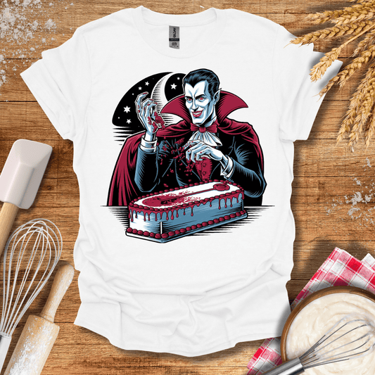 Vampire Bakes at Midnight T-Shirt White / S Baking Threads