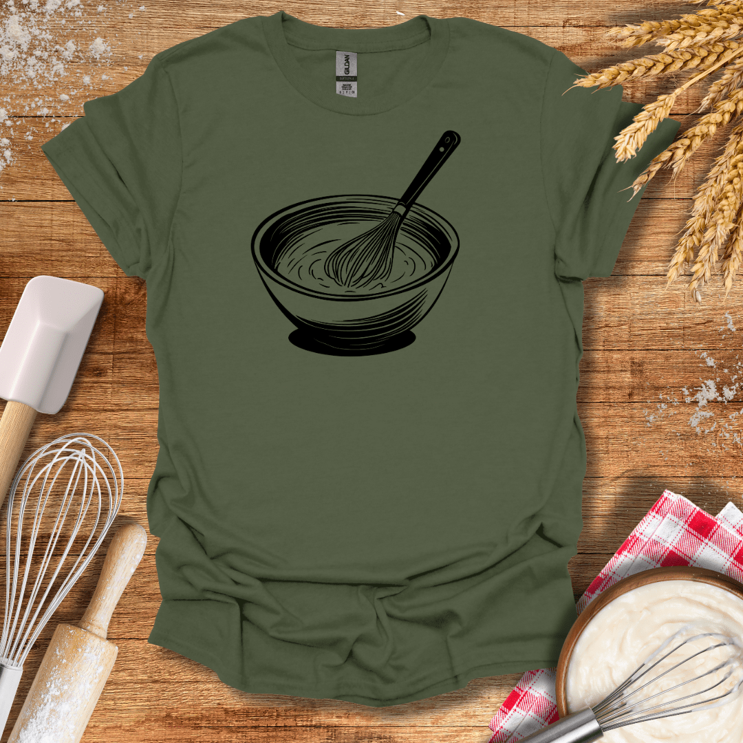 Whisking Bowl T-Shirt Military Green / S Baking Threads