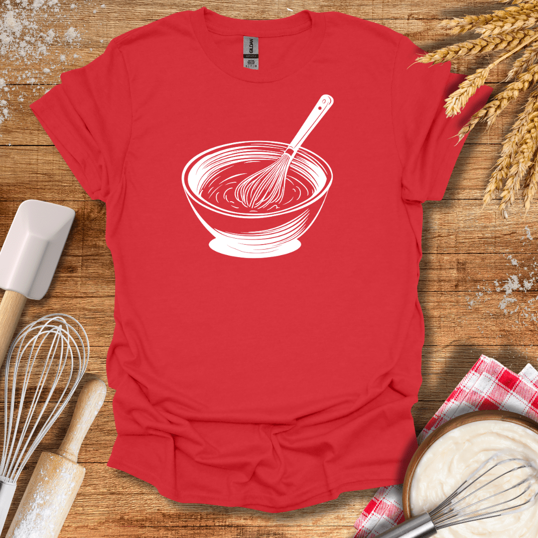 Whisking Bowl T-Shirt Red / S Baking Threads