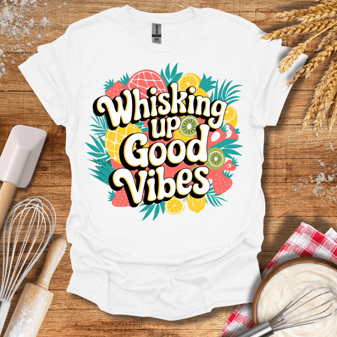 Whisking Up Good Vibes T-Shirt White / S Baking Threads