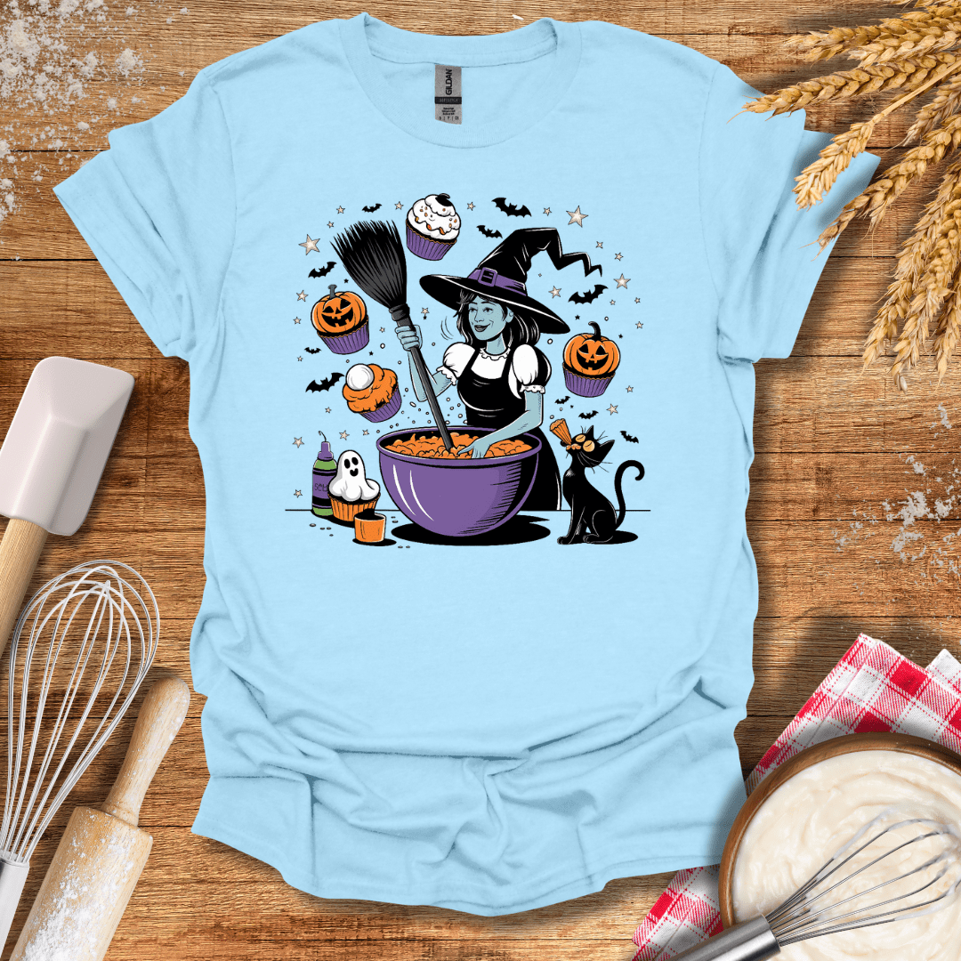 Witch Conjuring Cupcakes T-Shirt Light Blue / S Baking Threads