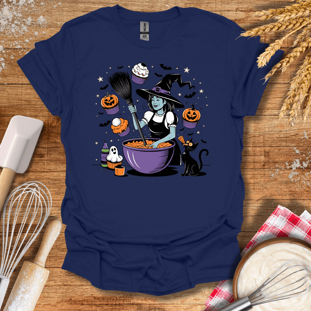 Witch Conjuring Cupcakes T-Shirt Navy / S Baking Threads