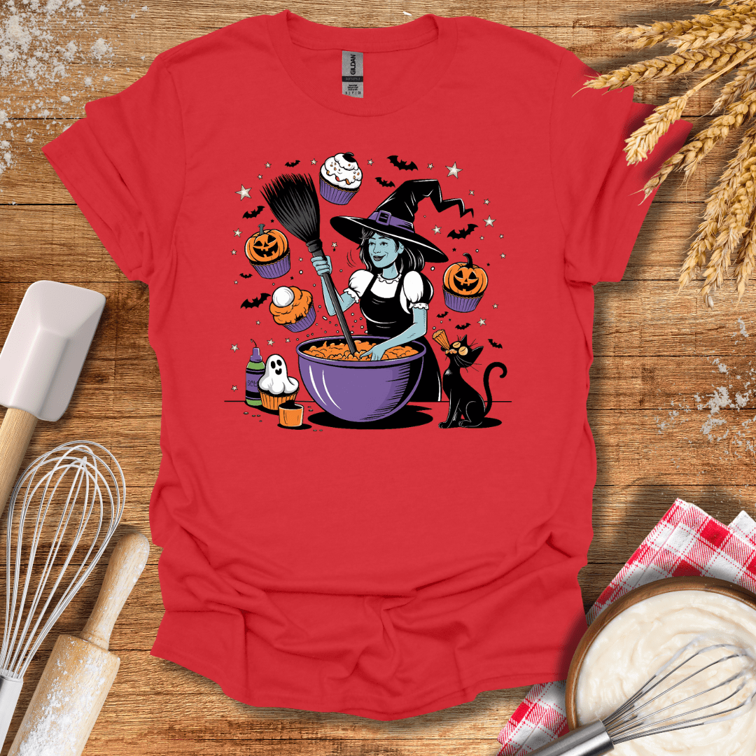 Witch Conjuring Cupcakes T-Shirt Red / S Baking Threads