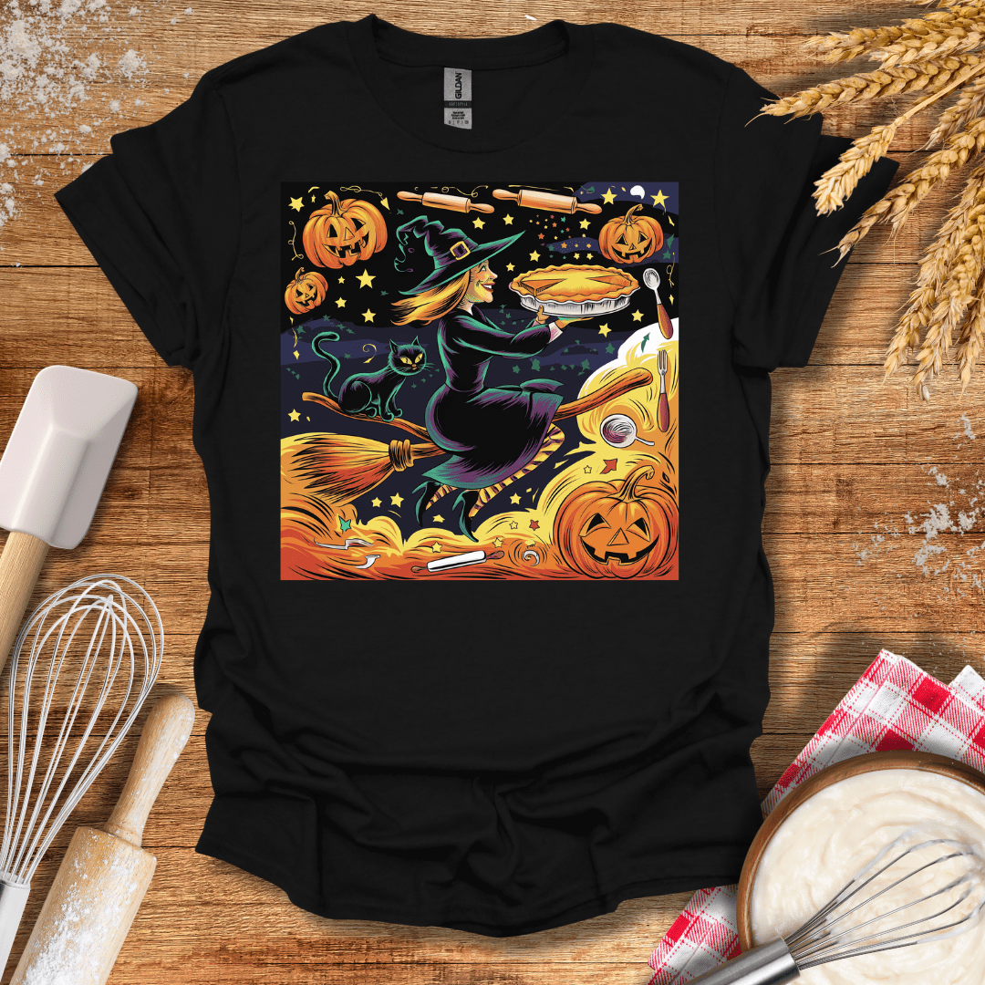 Witch's Pumpkin Pie Magic T-Shirt Black / S Baking Threads