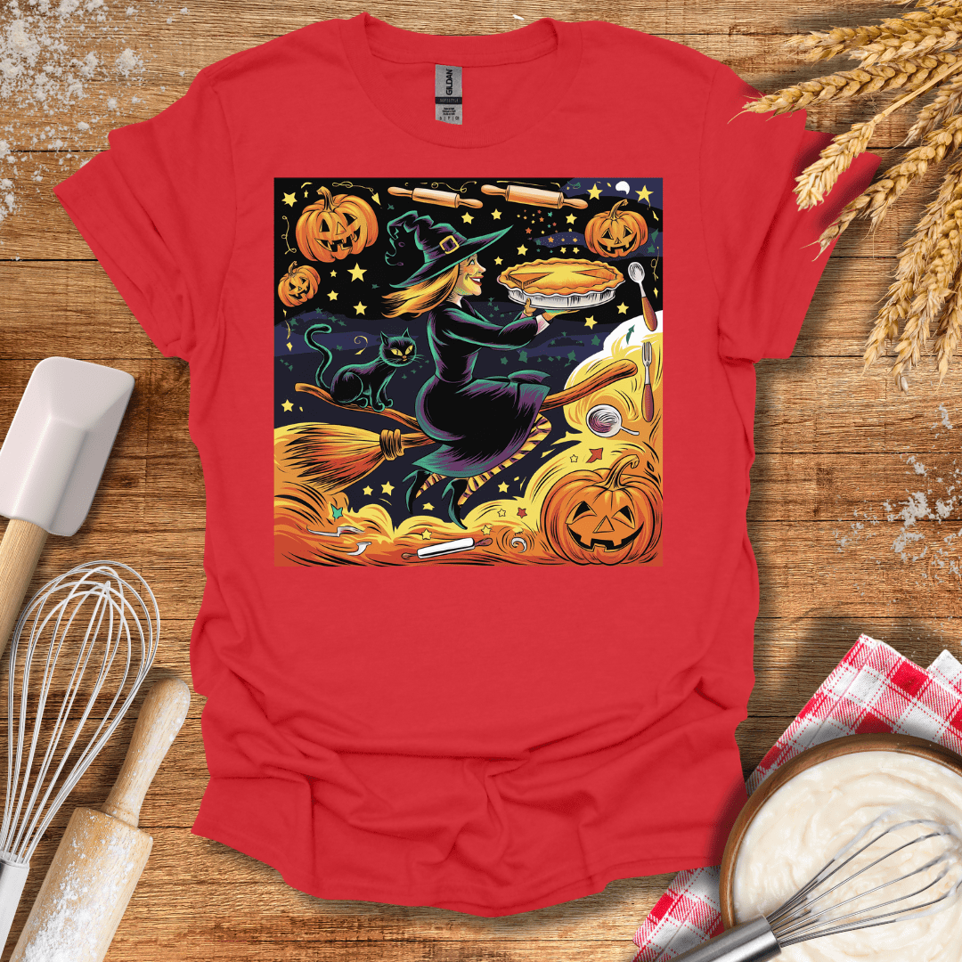 Witch's Pumpkin Pie Magic T-Shirt Red / S Baking Threads