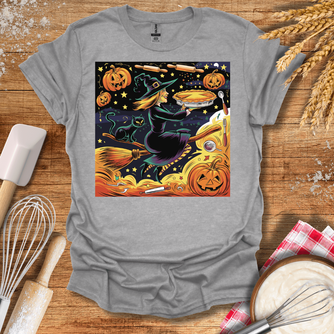 Witch's Pumpkin Pie Magic T-Shirt Sport Grey / S Baking Threads