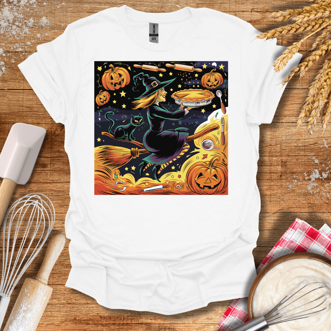 Witch's Pumpkin Pie Magic T-Shirt White / S Baking Threads