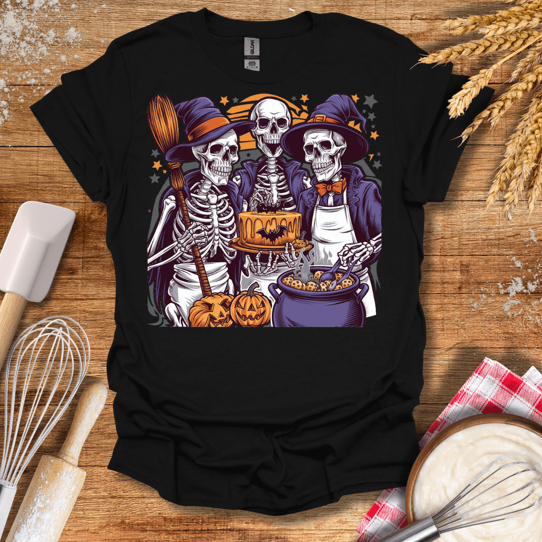 Wizard Skeletons T-Shirt Black / S Baking Threads