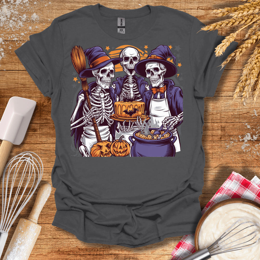 Wizard Skeletons T-Shirt Charcoal / S Baking Threads