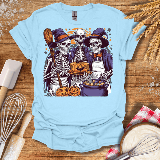 Wizard Skeletons T-Shirt Light Blue / S Baking Threads