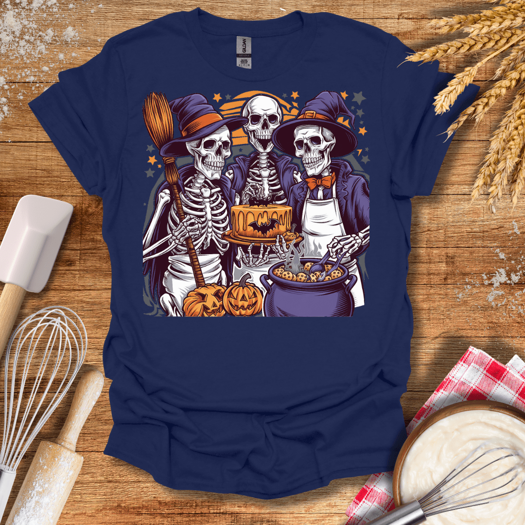 Wizard Skeletons T-Shirt Navy / S Baking Threads