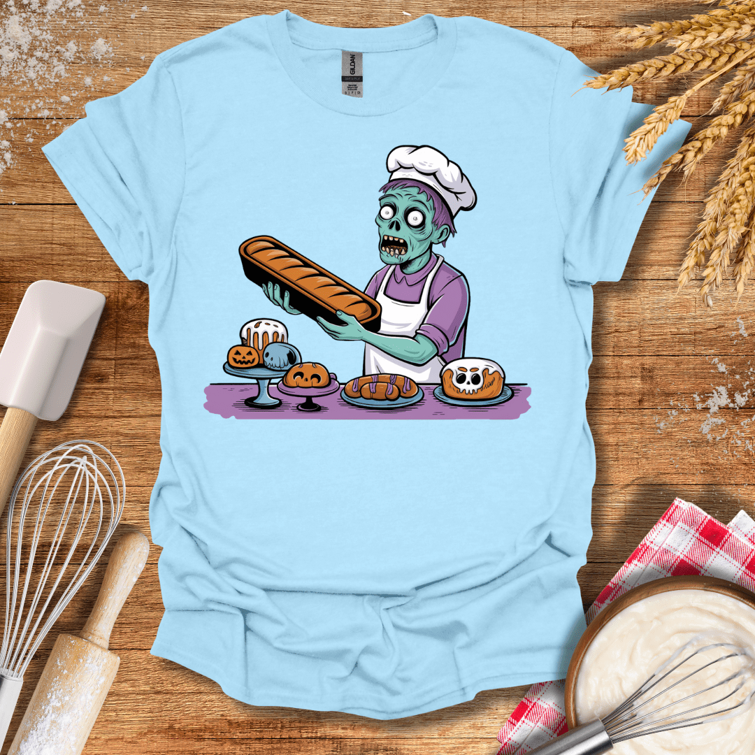 Zombie Baker T-Shirt Light Blue / S Baking Threads