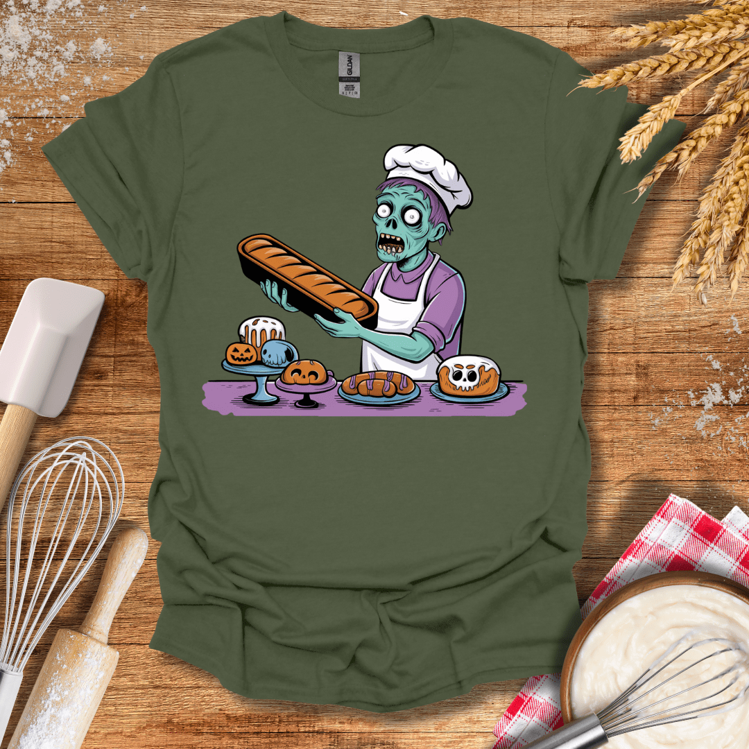 Zombie Baker T-Shirt Military Green / S Baking Threads