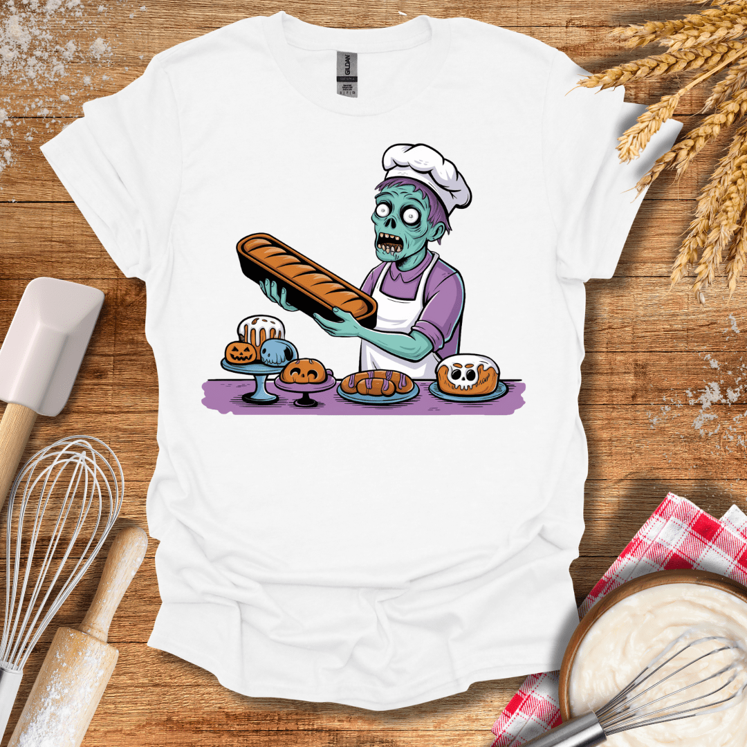 Zombie Baker T-Shirt White / S Baking Threads