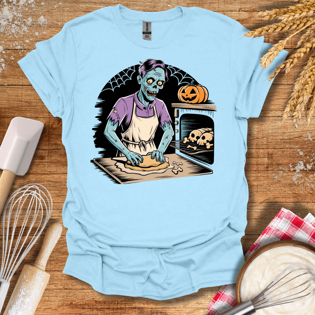 Zombie Baking T-Shirt Light Blue / S Baking Threads