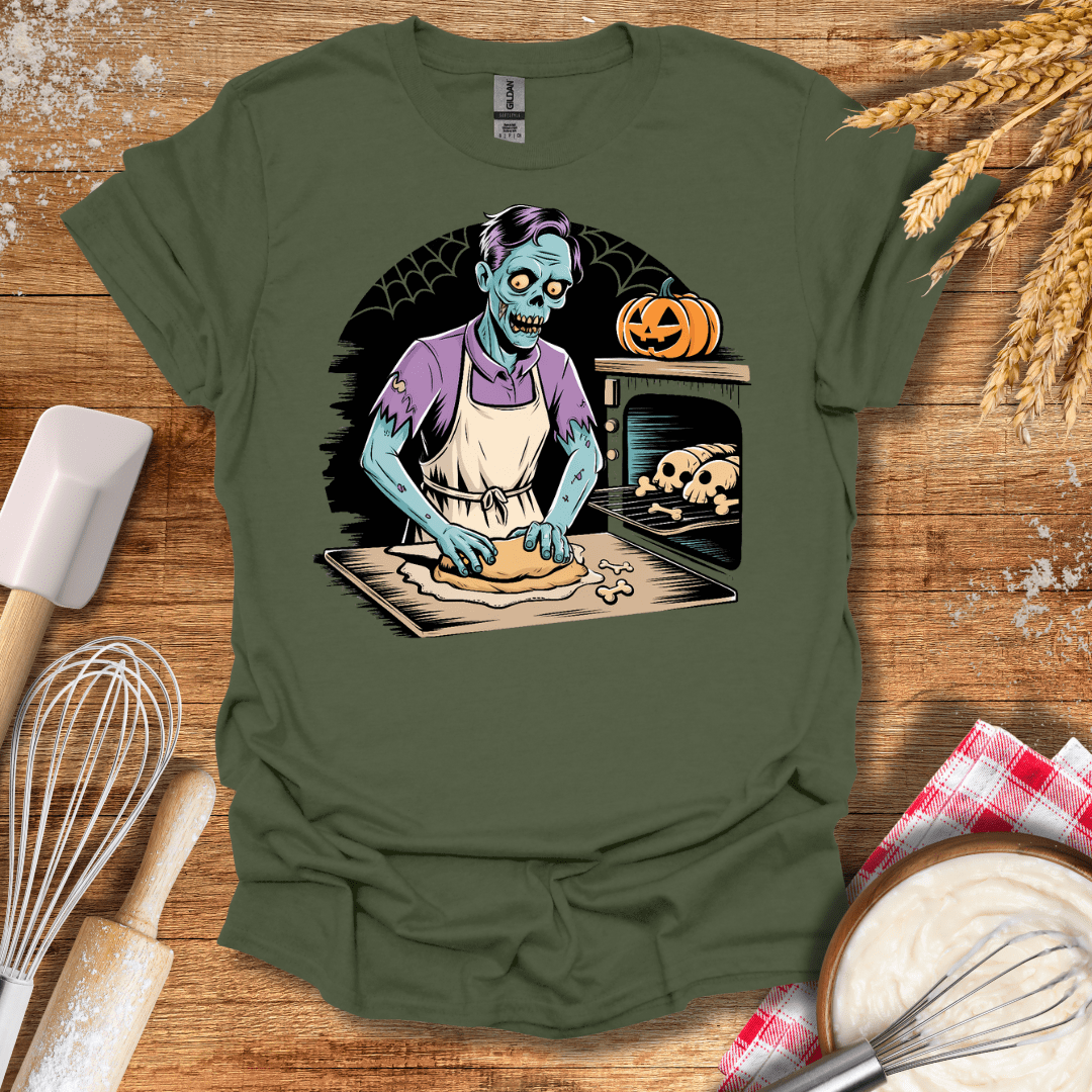 Zombie Baking T-Shirt Military Green / S Baking Threads