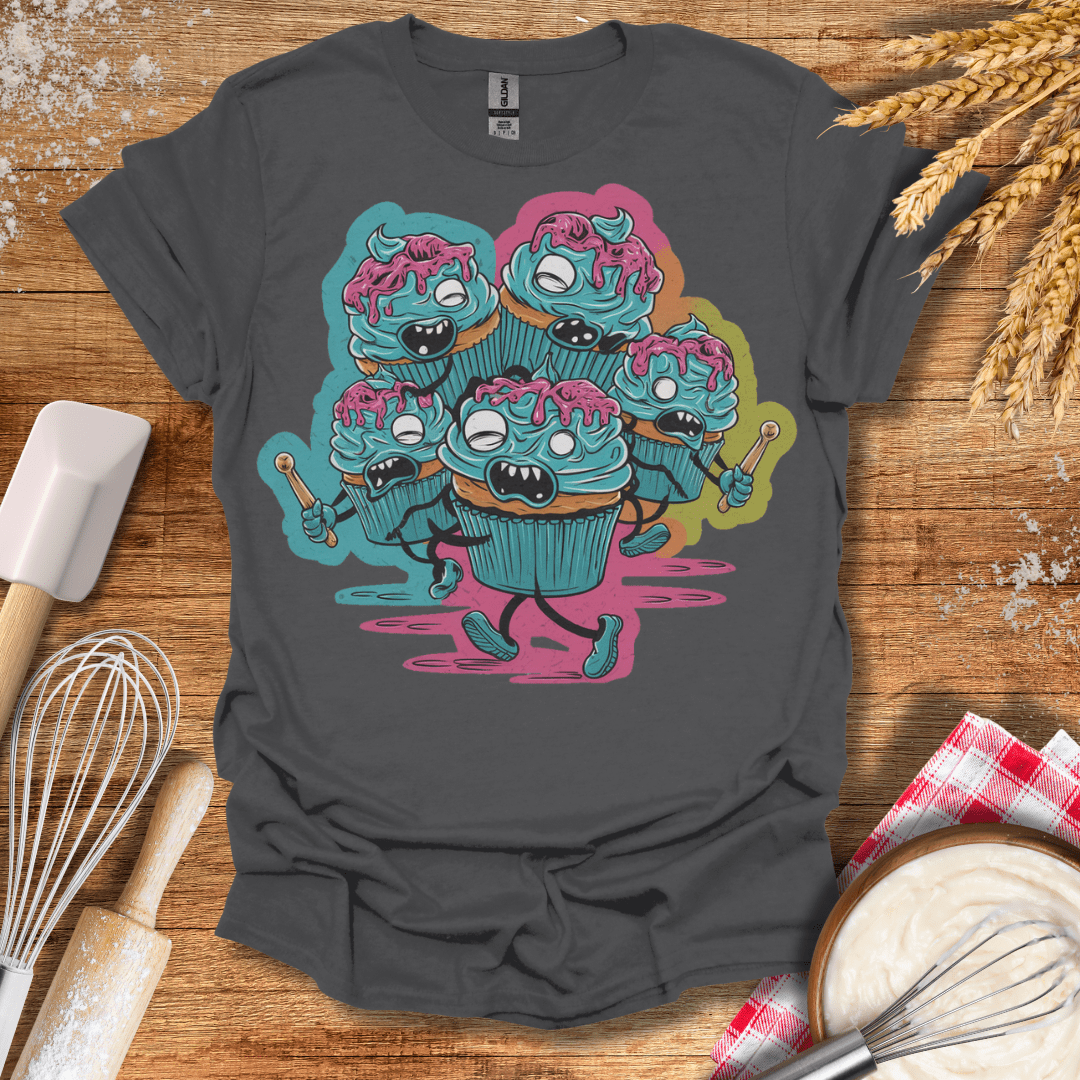 Zombie Cupcake Apocalypse T-Shirt Charcoal / S Baking Threads