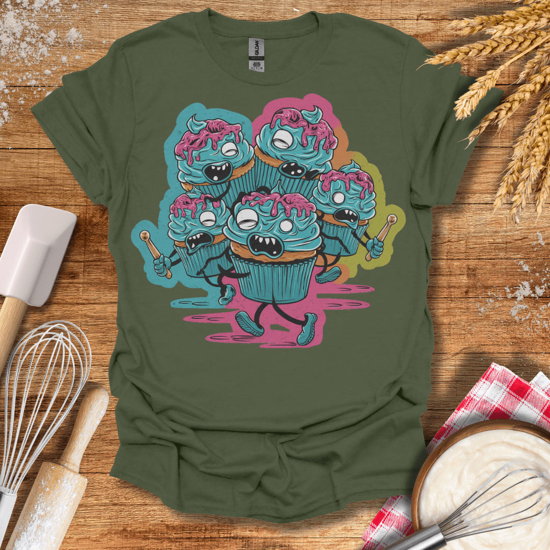 Zombie Cupcake Apocalypse T-Shirt Military Green / S Baking Threads