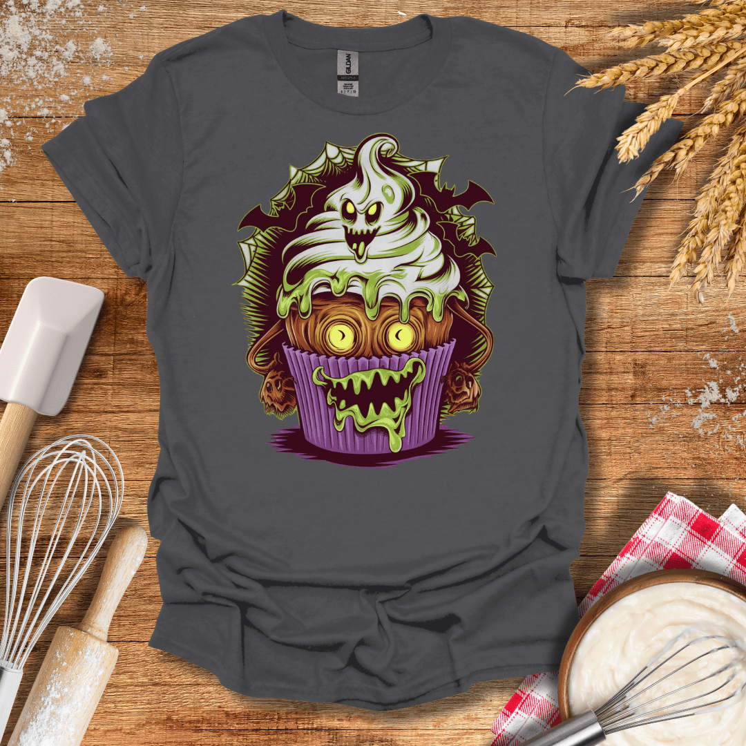 Zombie Cupcake T-Shirt Charcoal / S Baking Threads