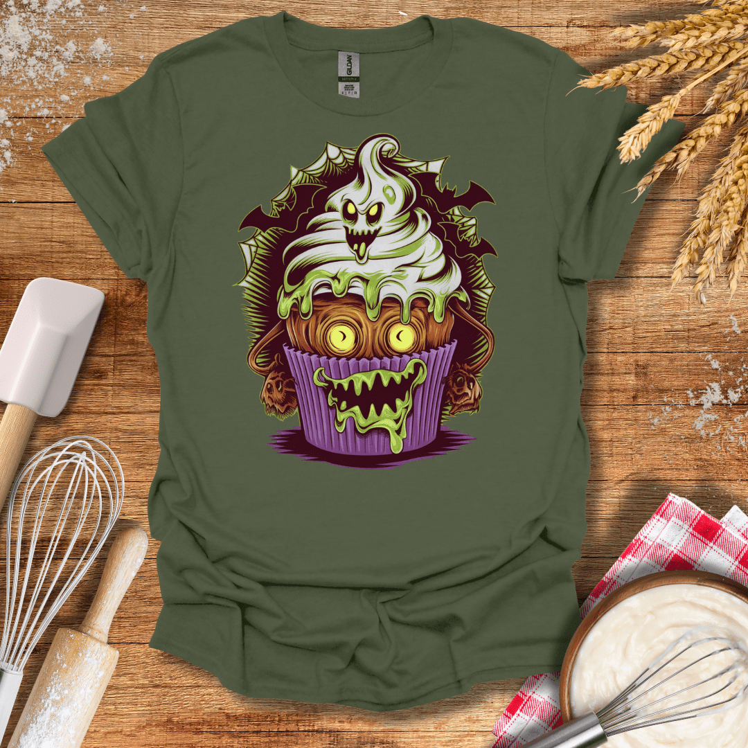 Zombie Cupcake T-Shirt Military Green / S Baking Threads