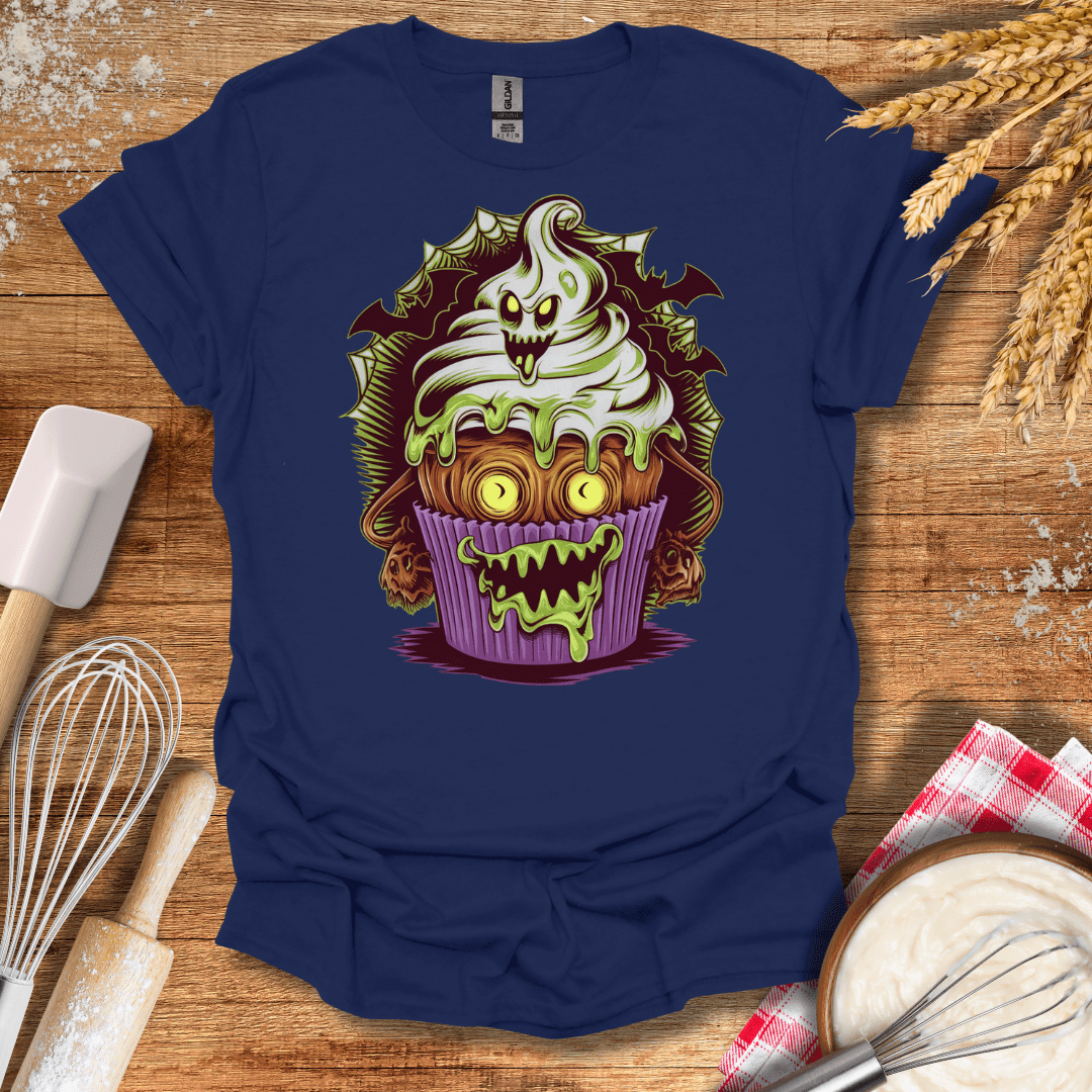 Zombie Cupcake T-Shirt Navy / S Baking Threads